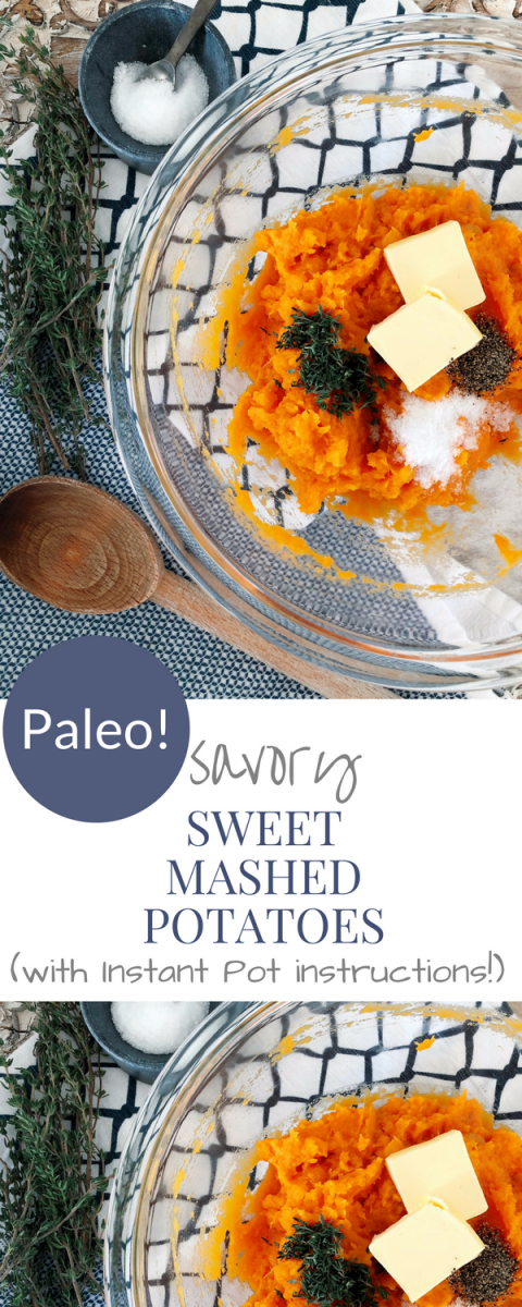 This PALEO savory sweet mashed potato recipe will become your new side dish staple! It is so creamy and delicious!