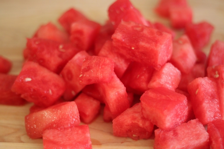 cubed watermelon for summer paleo soup