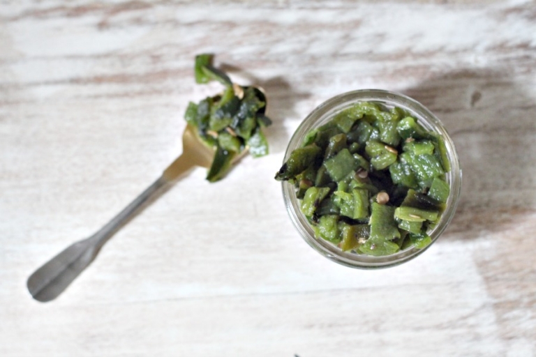 Homemade substitute for canned green chilis!