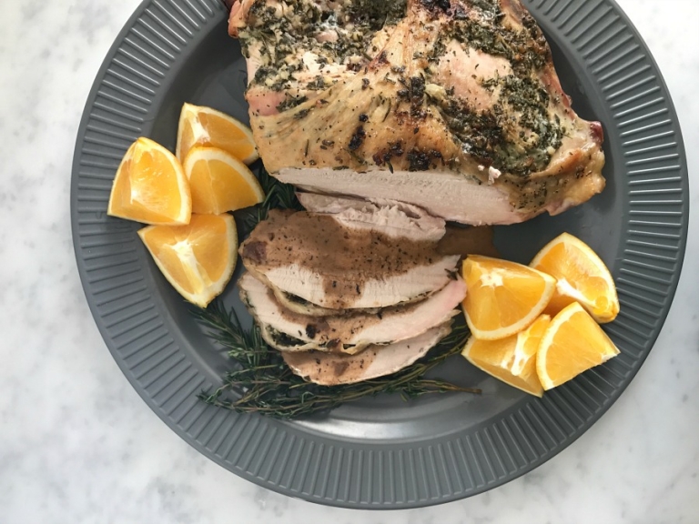 The BEST small turkey recipe! Perfect for holiday gatherings when you don't want to make a whole turkey. 