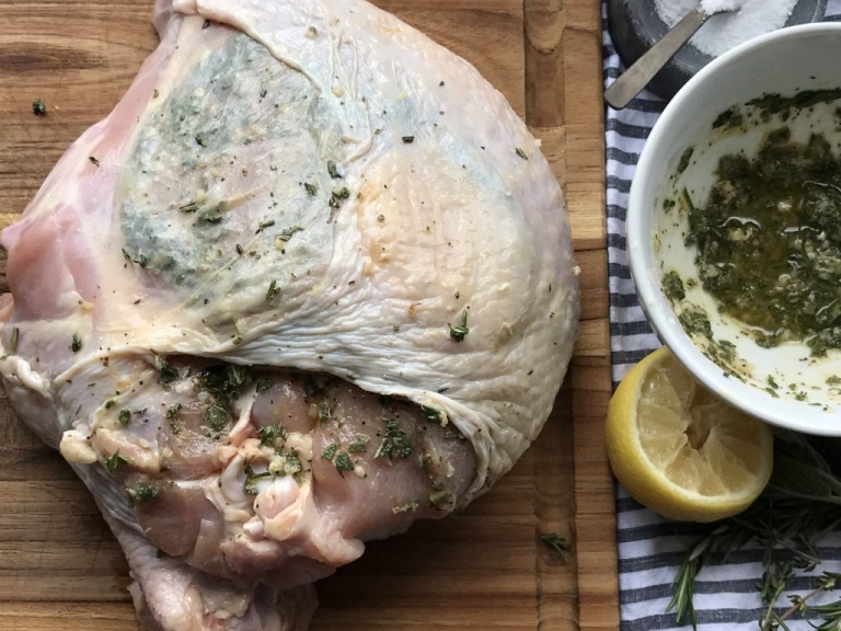 Mouthwatering! Herb roasted turkey breast. The BEST small turkey recipe!