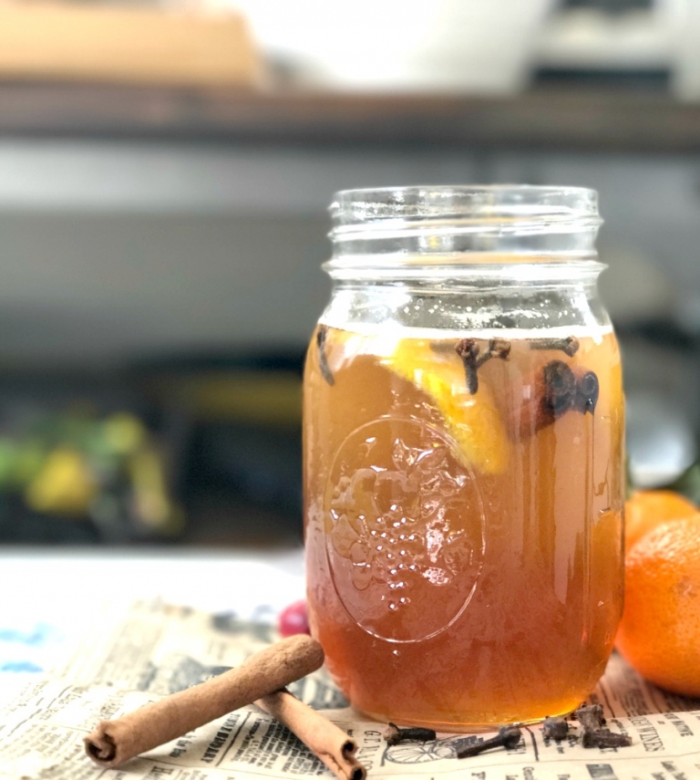 Cinnamon simple syrup for the best holiday sangria recipe!